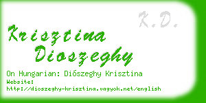 krisztina dioszeghy business card